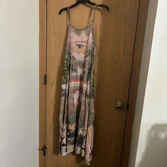 Market of Stars Bohéme Slip Dress Friendship Love & Truth Vintage Maxi Sz S/M - Picture 3 of 5